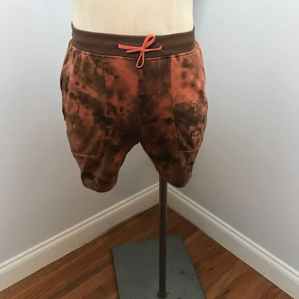 Lululemon Textured Tech Shorts Diamond Dye Warm Coral Mens Small 7
